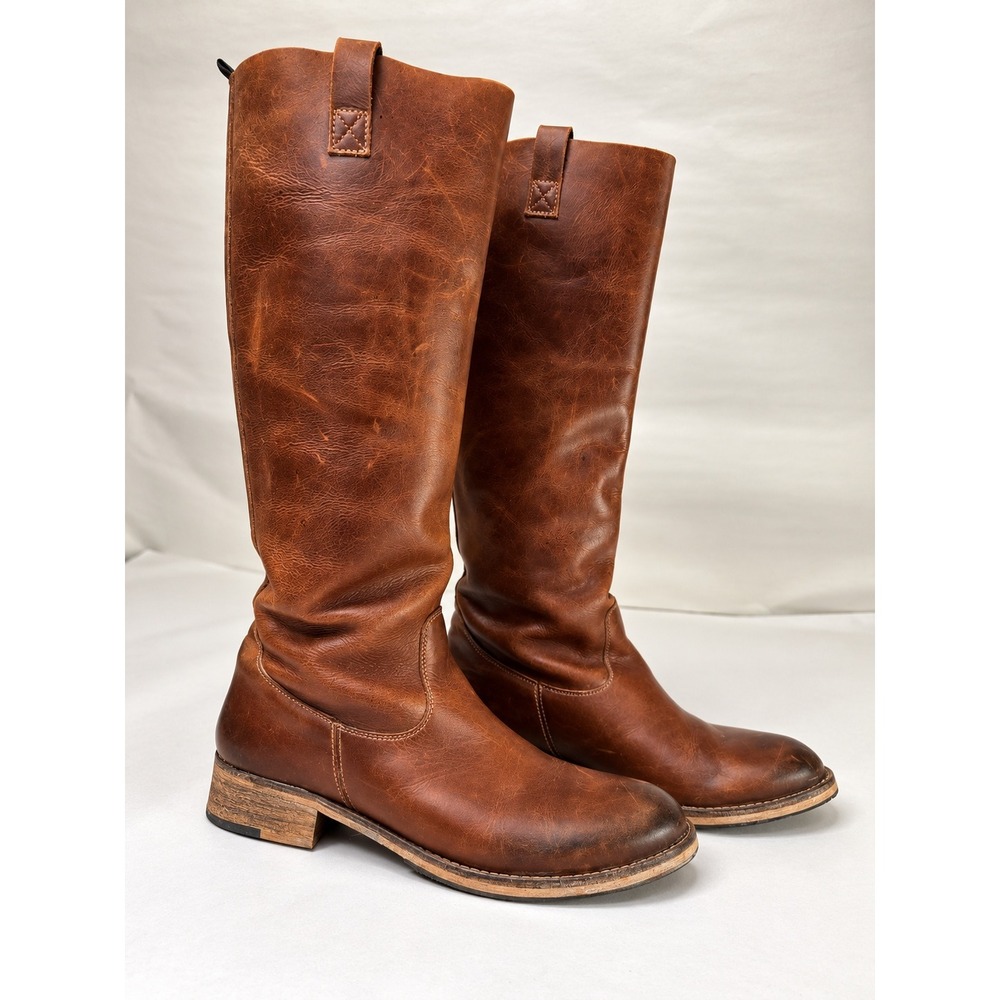 ALDO Brown Leather Tall Riding Boots Women's US 8.5 EU 39 Made in Romania